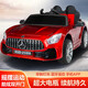 Two-seat children's electric car, four-wheeled baby toy car, can seat two people, with remote control charging four-wheel drive car, single drive/small battery/no remote control/hard seat/red