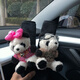 Yusenyi Auto Seatgurts Schulterschutz Abdeckung Jeliyart Panda Cartoon Auto Inneneindekoration Sicherheitsgurt Schutzhülle für Frauen mit Hals Strangle Pink Panda Schwarzer Schulterwache Pullover Stil