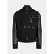 Polo Ralph Lauren spot leather sleeve badge wool baseball jacket leather jacket men's Polo Ralph Lauren/Ralph Lauren spot A49 S
