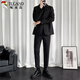 Woodpecker (TUCANO) suit men's Korean style fashion two-piece suit business casual versatile jacket comfortable trousers men's black L
