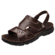 Hot Air Farn (Refengmai) Sandalen Herren echtes Leder 2025 Sommer Neue Männer-Hausschuhe Dual-Purple-Weiche Sohle Mitte des Alters Schuhe im mittleren Alter alte Männerschuhe 9928-Brown 38 _ [Standard Lederschuhgröße]