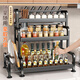 Jia helper kitchen spice rack utensil storage rack multi-functional countertop storage rack knife rack double layer 40cm with chopstick barrel chopping board rack