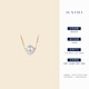 Heidi (haidi) heartfelt 18K gold round akoya seawater pearl necklace pendant for young women as a birthday gift for girlfriend 7.5-8mm 18k gold chain 40cm