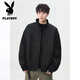 花花公子（PLAYBOY）美式cleanfit教练夹克男2025春秋轻量户外防泼水工装百搭立领外套 H1049-黑色 夹克 L 建议120-135斤
