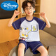 Disney Children's Pyjamas Summer Nouveau garçons à manches courtes Coton Coton Coton mince garçon de taille moyenne Costume à domicile climatisé pour enfants K double 6630 # Cat domestique bleu jaune 170 taille 10 Hauteur recommandée [100-110cm]