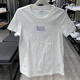 Camiseta de adidas para mujeres en el cuello redondo de verano de mujeres estampados americanos estampados a media manga top de algodón de manga corta HS6836 IP3878 XS 70-85Jin [Jin iguala 0.5 kg]