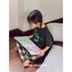 Benny Bear Bear Children's Pajamas Summer Pure Cotton Short Sleeve Trousers Plaid Snoopy Parent-Child Set Girls Large Size Home Clothing TD1105 (can be worn by both boys and girls) 120 (size 10)