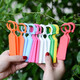 Gardening label plug-in tag waterproof ring buckle plant listing identification card plastic thickened succulent small label tool seven-color mixed hangable labels 10 pieces each