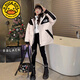 G.DUCKKIDS girls' coat plus velvet autumn and winter cotton coat 2024 new thickened warm park over big children's internet celebrity hooded cotton coat off white girls M plus velvet coat 150 recommended height 140-150cm 9-10 years old