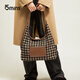 15mins bag women's bag large capacity shoulder cloth bag women's 2025 new commuter tote bag Chinese Valentine's Day gift coffee color