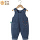Bon Eve Baby Corduroy Overalls 2023 Spring and Autumn Style 1 to 5 years old cute boys and girls baby children's corduroy pants trendy beige embroidered overalls 0808 autumn and winter plus velvet style 80 cm can be opened