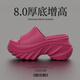 Zapatillas gruesas con suela gruesa con suela de calamar de 8cm para mujeres en verano Nuevo estilo para el desgaste Celebry Celebrity Sandalias de tacón de tacón alto [3881] Hermoso calamar de 8.0 cm 35-36