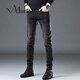 
Markos Hong Kong 2025 spring and autumn black and gray jeans for men Korean style slim feet trendy and versatile casual long trousers gray 1049 28