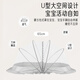 Aibaoshi baby mosquito net cover on bed full-cover baby mosquito net newborn mosquito net foldable light gray S769
