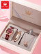 BEYZK2025 new women's watch women's student brand name Swiss mechanical watch women's niche light luxury waterproof women's watch 6636 elegant red SF Express + gift + ten years of warranty
