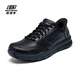 Skechers Men's Shoes Autumn Breathable Soft Sole Commuting Shoes Men's Sports Flash-On Business Leather Shoes Casual Shoes Men BLK Black 42