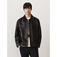 GXG Men's Simple Topline Design PU Leather Jacket Men's Retro Casual Jacket Trendy Jacket Autumn Black L