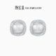 Chao Acer Bo Ya Fangyuan platinum earrings for women PT950 earrings with brushed geometry as a gift for your girlfriend. Priced labor cost 290 yuan, 2g, one pair (free silicone earplugs)
