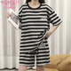 
Modal pajamas for women in summer short-sleeved pure cotton 2025 new Korean style student cute home clothes thin large size two-piece set short-sleeved suit--G6636 M [80-100Jin[Jin equals 0.5 kg]]