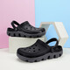 [CROCS-Hersteller] Männer und Frauen Nicht-Rutsch-Versionslochschuhe dicker Fashion Sandalen Strandschuhe Gartenschuhe Schwarz und Grau 45