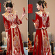 XIUHE Shijia Flaghship oficial Xiuhe ropa de boda Ropa de boda Bride 2025 NUEVA Ropa de tostada Vestido de boda Wedding Wedding Wedding Vestido chino Dragón N-323 Industria pesada Estilo de terciopelo Spot 2xl