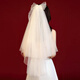 New Korean style small veil and veil, photo veil, bride wedding accessories photo studio photo veil multi-layer puffy style four-layer pagoda white 60cm-80cm