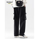 Homlean American work pants men's spring and summer windproof trend functional straight-leg casual long trousers 2350 black L