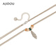 AJIDOU Ajidou necklace for women's relaxed comic travel series alloy feather pendant yellow + green oil dripping 41.5cm 1 piece