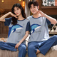 Yalu pareja de dos set pijamas verano algodón puro pantalones de manga corta hombres dibujos animados lindos estilo casual de estilo casual para mujeres 3519 pantalones de manga corta de chinchilla blanca