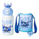 Disney Children's Thermos Cup mit Strohwasserbecher 316 Edelstahl Doppelbedeckung männliche und Mädchen Grundschule große Kapazität Trinkbecher Klebebühne Blau (15100 Doppelgetränke mit Tassenabdeckung)