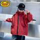 G.Duckkids Kinderbekleidung Jungen Frühling und Herbst Neue Kinderjacke Jacke Jacke Mode Top Kinderwindbrecher Red Motorcycle Windbreaker 120 cm