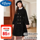Disney (Disney) Girls Woolen Coat Autumn and Winter Mid-Length Children's Woolen Coat Women 2025 New Style Korean Style Big Children Thickened Black (Padding Style) 150