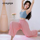 Shuangxiu Yoga Wear Set for Women 2025 New Dance Zen Loose Pilates Sports and Fitness Training Wear Summer Thin Gray Blue Top + Pink Pants Set L 110-120