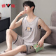 Yalu Herren-Pyjamas Sommermodal Ice Silk Weste Shorts Anzug Teenager große ärmellose Hauskleidung A-12027 3xl