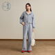Zihan (ZIHAN) Zihan casual sports striped vest hooded jacket sweatpants three-piece upper and lower suit for women 2025 autumn new style Gray S