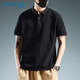
JEANSWEST POLO shirt men's short-sleeved 2025 summer pure cotton trendy casual versatile top men's light gray XL