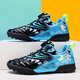 Zapatos de fútbol para niños uñas rotas zapatos para niños transpirables zapatos de entrenamiento de la escuela primaria botones rotativos zapatos de fútbol de niños 9896 negro 28