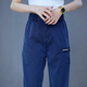 Sieben Wolf Casual Hosen für Frühlings- und Sommer -Herrenhosen lose geradlinige Hosen 2025 New Tens Laised Stretch Herren Jeans 833 Denim Blue [Model] Regular M.