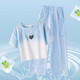 Yoyo One (yoyo One) Girls Summer Suit 2025 Новый ледяной шелк широко ног брюки детские модные уличные жарки летние костюмы девочки дофаминовые короткие рукава 15265 зеленые + 9937 метров белый [Set] 170 170 см.
