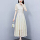 
OLJ high-end brand dress for women 2025 summer new Chinese style modified cheongsam temperament slim skirt apricot color M 80-100Jin [Jin equals 0.5 kg]