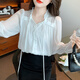 
Star Bellie 6187 Very Fairy Chiffon Top Design Female Niche Female Style Gentle Super Fairy Ruffle Shirt White S