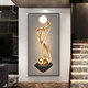 CLCEY Decorative Paintings Entrance Hallway and corridor abstract hanging paintings stairwell vertical modern murals Time to run C6169 Tempered crystal porcelain painting 100*200 piano black