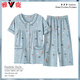 Yalu High-End-Mutter-Pyjamas für Frauen im Sommer reines Baumwoll kurzärmelige Kurzhose dünne Baumwoll mittlere Alter und ältere Menschen können sie außerhalb von 6626 XL tragen [120-140jin [Jin gleich 0,5 kg]]]