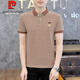Pier Cardin T-shirt à manches courtes en coton haut de gamme pour hommes 2025 Nouveau polo à manches courtes à manches courtes à manches courtes T-shirt décontracté 6626 Gray XL recommandé 120-135jin [Jin est égal à 0,5 kg]