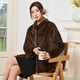 Winter Home Brand Fur 2025 Neu importiertem Nerzmantel für Frauen ganzer Nerz mittelgroßer Stehkragen Nerzmantel für Frauen Schultern. Kaffee l 100jin [Jin ist 0,5 kg] -120jin [Jin ist 0,5 kg]