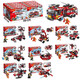 
Children compatible assembled building blocks DI small particles 8-in-1 fire truck New Year holiday building blocks toys W1421 Christmas snowman house building blocks [900 pieces
