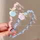 Cute Apple headband for women with high-end bow headdress 2025 new high skull top pressure hairpin hairpin face washing headband 1# headband blue