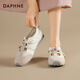 
Daphne retro genius training shoes for women 2025 summer new fashion casual white shoes flat sole breathable shallow mouth versatile women's shoes beige 37