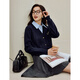 Inman (INMAN) College Style Polo Séter de dos piezas Fake 2025 Autumn Women's Clothing New British Knited Cardigan Navy S