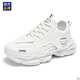 Herrenschuhe von Hagan Home für den Sommer Neuem Stil atmungsaktiven kleinen weißen Schuhen für dicke Sneaker von Männern für Männer lässige Papa-Schuhe für Männer L9909 Weiß 42